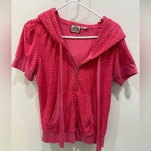 Y2k Vintage Juicy Couture Hot Pink Terry Cloth Jacket Heart